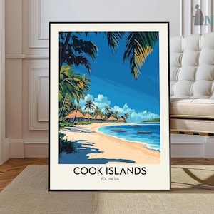 Cook Islands Travel Art Print, Pacific Ocean Art Tourist Poster, Travel to Cook Islands Print, Cook Islands Rarotonga Cook Islands poster