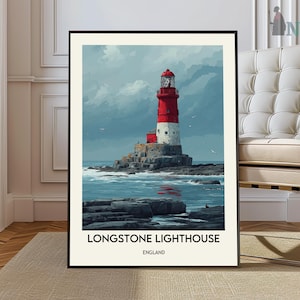 Longstone Leuchtturm Poster, Longstone Leuchtturm Wandkunst, Longstone Leuchtturm Foto, Longstone Leuchtturm Foto, Farne Islands Plakat