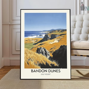 Bandon Dunes Poster, Bandon Dunes resort golf course, Bandon Dunes print, Golf course print, Bandon Dunes resort print, Golf gift idea