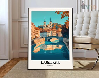 Ljubljana Print, Ljubljana Wall Art, Ljubljana Poster, Ljubljana Photo, Ljubljana Poster Print, Ljubljana Travel Poster, Ljubljana Slovenia
