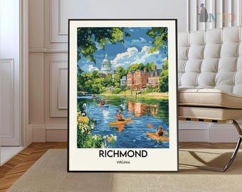 Póster de Richmond, Arte mural de Richmond, Impresión de Richmond, Foto de Richmond, Impresión de póster de Richmond, Póster de viaje de Richmond, Regalo de Richmond