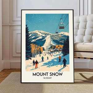 Póster de la estación de esquí Mount Snow, arte mural de la estación de esquí Mount Snow, impresión de la estación de esquí Mount Snow, foto de la estación de esquí Mount Snow, Mount Snow, Vermont