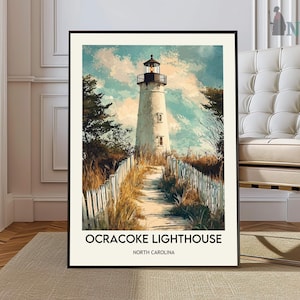 Ocracoke Lighthouse poster, Ocracoke Lighthouse Wall Art, Ocracoke Lighthouse Print, Ocracoke Lighthouse Photo, Ocracoke Lighthouse decor