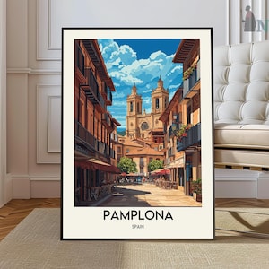 Pamplona Poster, Pamplona Wandkunst, Pamplona Druck, Pamplona Foto, Pamplona Poster Druck, Pamplona Reiseplakat, Pamplona Navarra Spanien