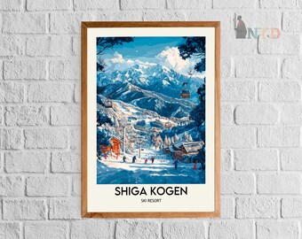 Shiga Kogen Japan Ski Resort Poster: Vintage Travel Art - Etsy