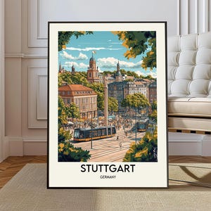 Stuttgart poster, Stuttgart Wall Art, Stuttgart Print, Stuttgart Photo, Stuttgart Germany, Stuttgart Travel, Stuttgart city, Stuttgart map