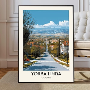 Yorba Linda California Poster Print, Orange County Wall Art, Small Town USA Travel Decor Gift