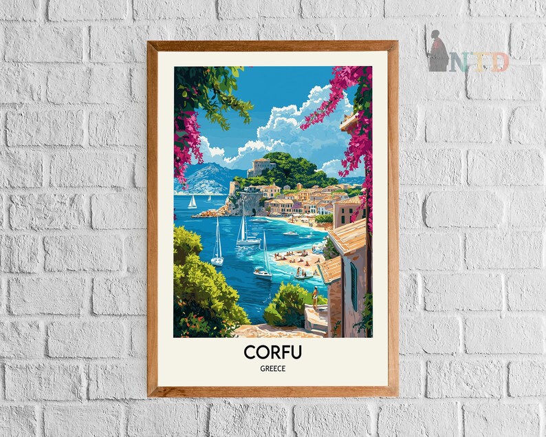 Corfu Print, Corfu Wall Art, Corfu Poster, Corfu Photo, Corfu Poster Print, Corfu Travel Poster, Corfu Greece image 10