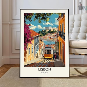 Lisbon Travel, Lisbon Portugal, Portugal Art, Lisbon Art, Lisbon Print, Lisbon Skyline, Lisbon Poster, Portugal Poster, Lisbon Wall Art