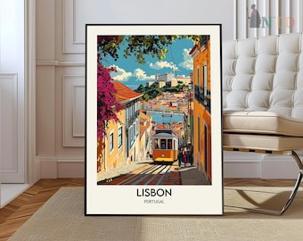 Lisbon Travel, Lisbon Portugal, Portugal Art, Lisbon Art, Lisbon Print, Lisbon Skyline, Lisbon Poster, Portugal Poster, Lisbon Wall Art