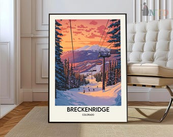 Breckenridge Travel Print Wall Art Breckenridge Wall Hanging Home Décor Breckenridge Gift Art Lovers Ski Art Lover Gift Breckenridge Print
