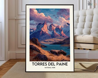Torres del Paine poster, Torres del Paine Wall Art, Torres del Paine Print, Torres del Paine Photo, Torres del Paine Patagonia chile poster