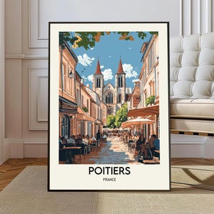 Poitiers poster, Poitiers Wall Art, Poitiers France Print, Poitiers Photo, Poitiers city Print, Poitiers Travel, Poitiers city, Poitiers maP