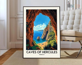 Cave of Hercules poster, Cave of Hercules print, Cave of Hercules art, Cave of Hercules Morocco, Tangier poster, Morocco print