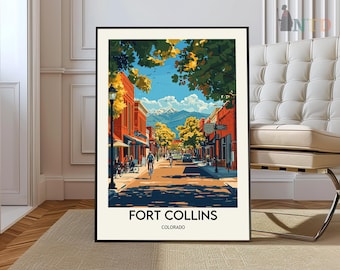 Fort Collins Travel Poster, Fort Collins Wall Art, Fort Collins Poster Print, Fort Collins Photo, Fort Collins Decor, Fort Collins Colorado