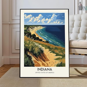 Indiana Wall Art, Indiana Wall Decor, Indiana Poster, Indiana Home Decor, Indiana Travel Gift, Indiana Travel Print