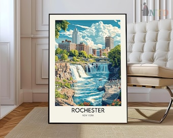 Rochester Travel Poster New York, Rochester Wall Art, Rochester Poster Print, Rochester Photo, Rochester Decor, Rochester New York poster