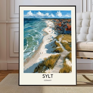 Sylt poster, Sylt Wall Art, Sylt Print, Sylt Photo, Sylt Poster Print, Sylt Travel, Sylt city, Sylt map, Sylt island poster, Sylt Germany