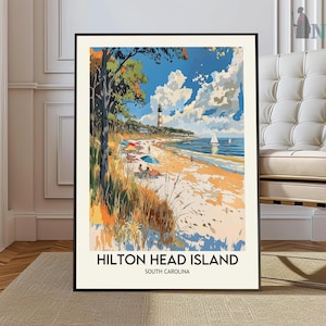 "Hilton Head Island Reiseposter, ""Hilton Head Island"" Wandkunst, Hilton Head Island Posterdruck, Hilton Photo, Dekor, South Carolina."