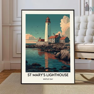 St Mary&#39;s Lighthouse poster, St Mary&#39;s Lighthouse Wall Art, St Mary&#39;s Lighthouse Print, St Mary&#39;s Lighthouse Photo, Whitley Bay England