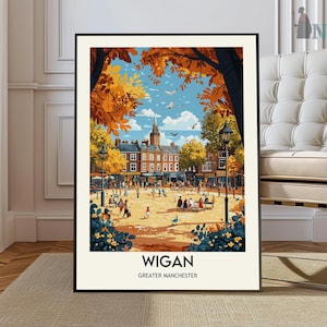 Wigan poster, Wigan Wall Art, Wigan Print, Wigan Photo, Wigan Poster Print, Wigan Travel Poster, Wigan Gift, Wigan England poster