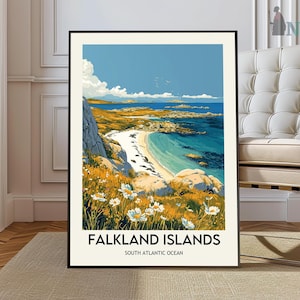 Falkland-Inseln Karte, Falkland-Inseln Druck, Falkland-Inseln Wandkunst, Falkland-Inseln Reiseplakat, Falkland-Inseln Poster
