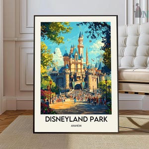 Impresión de Disneyland, póster de Disneyland, decoración de Disneyland, arte mural de Disneyland, Disneyland Anaheim, arte de Disneyland, póster de viaje de Disneyland