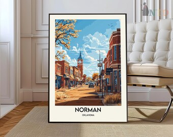 Norman Print, Norman Wall Art, Norman Poster, Norman Photo, Norman Poster Print, Norman  Travel Poster, Norman Oklahoma poster