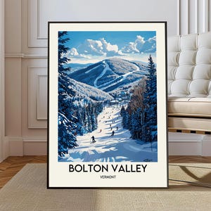 Bolton Valley Ski Resort poster, Bolton Valley Ski Resort kunst aan de muur, Bolton Valley Ski Resort print, Bolton Valley Ski Resort Vermont print
