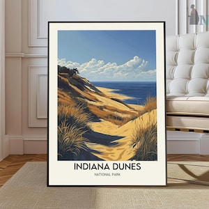 Indiana Dunes National Park Poster, National Park Gift, Nature Print, Nature Lover Gift, Printable Wall Art, Indiana Beach, Lake Michigan