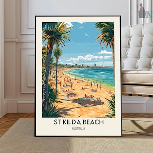St Kilda Beach Print, St Kilda Beach Wall Art, St Kilda Beach Poster, St Kilda Beach Photo, St Kilda Beach map, St Kilda Beach Australia