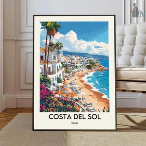 Costa del Sol Poster, Spain Travel Print, Spanish Decor, Europe Travel Poster, European Wall Art, Sea Print, Costa del Sol Travel Poster