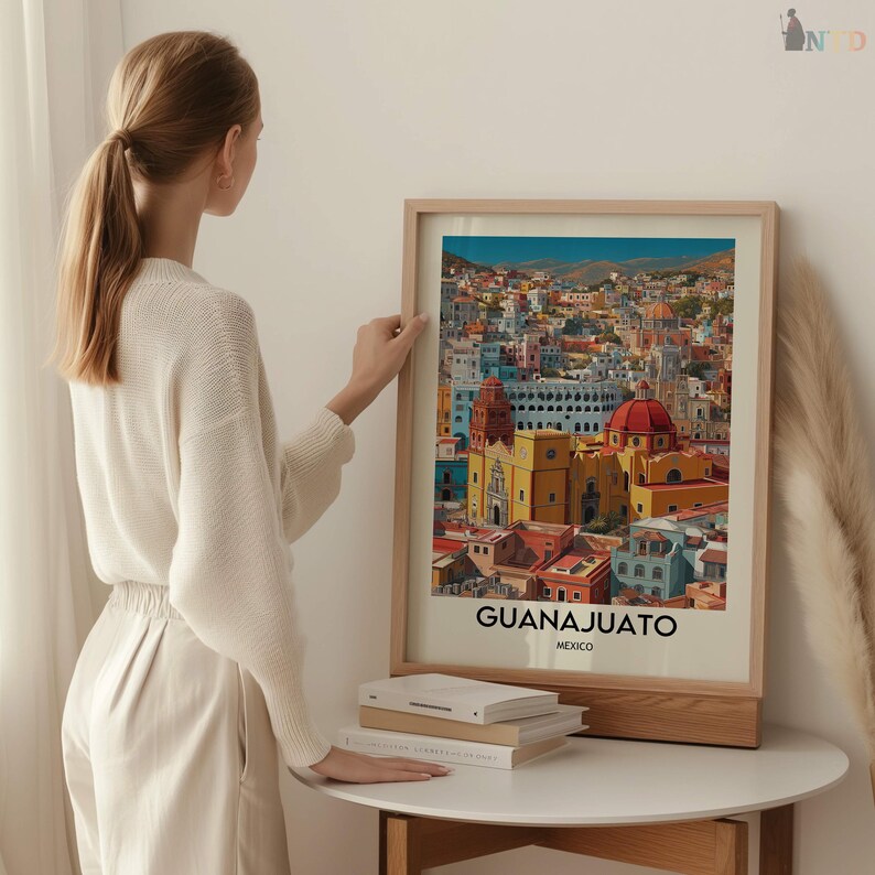 Guanajuato Mexiko Poster Druck | Bunte Koloniale Stadt Wandkunst | Historische Altstadt Strasse Illustration | Reise-Dekor-Geschenk Bild 12