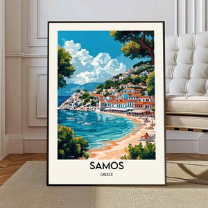 Affiche de Samos, art mural Samos, impression de Samos, photo de Samos, impression d'affiche de Samos, affiche de voyage de Samos, affiche de la ville de Samos, affiche de Samos en Grèce