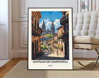 Santiago de Compostela poster, Santiago de Compostela Wall Art, Santiago de Compostela Print, Santiago de Compostela