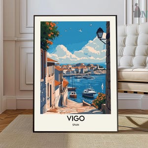 Vigo Poster, Vigo Wandkunst, Vigo Druck, Vigo Foto, Vigo Poster Druck, Vigo Reiseposter, Vigo Spanien, Galizien Spanien, Vigo Galizien Druck