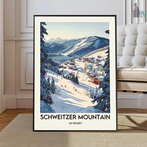 Schweitzer Mountain ski resort poster, Schweitzer Mountain ski resort Wall Art, Schweitzer Mountain  Print, Schweitzer Mountain Idaho