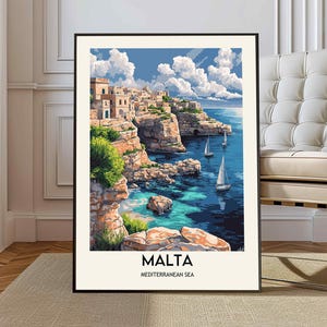 Malta poster, Malta Wall Art, Malta Print, Malta Photo, Malta Poster Print, Malta Travel Poster, Malta Valletta, Valletta city, Malta gift