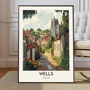 Wells poster, Wells wall art, Wells print, Wells photo, Wells poster print, Wells travel, Wells city, Wells map, Wells England
