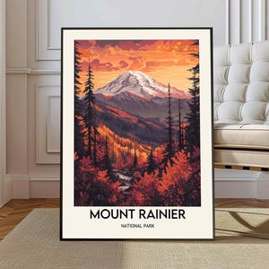 Affiche Mount Rainier, art mural Mount Rainier, impression Mount Rainier, photo Mount Rainier, impression affiche Mount Rainier, Mount Rainier Washington