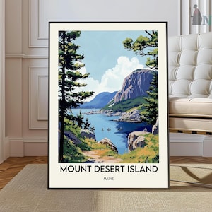 Mount Desert Island poster, Mount Desert Island Wall Art, Mount Desert Island Print, Mount Desert Island, Maine poster, Acadia National Park