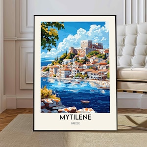 Mytilene Plakat, Mytilene Wandkunst, Mytilene Druck, Mytilene Foto, Mytilene Poster Druck, Mytilene Reiseplakat, Mytilene Griechenland