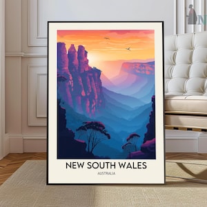 New South Wales print Australië, New South Wales muurkunst, New South Wales poster, New South Wales foto, Blue Mountains, Australië