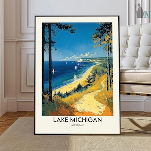 Lake Michigan Print, Lake Michigan Poster, Lake Michigan Wall Art, Lake Michigan Art Print, Lake Michigan Photo, Lake Michigan Artwork