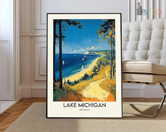 Lake Michigan Print, Lake Michigan Poster, Lake Michigan Wall Art, Lake Michigan Art Print, Lake Michigan Photo, Lake Michigan Artwork
