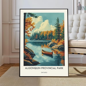 Algonquin Provincial Park Canada Travel Print Algonquin Wall Decor Algonquin Illustration Travel Poster Canada Travel Print Algonquin Gift