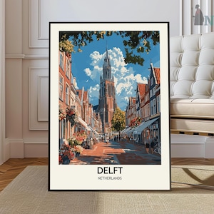 Delft Print, Delft Wandkunst, Delft Poster, Delft Foto, Delft Poster Druck, Delft Reiseplakat, Delft Niederlande, Südholland Plakat