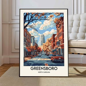 Greensboro Travel Poster, Greensboro Wall Art, Greensboro Poster Print, Greensboro Photo, Greensboro Decor, Greensboro North Carolina