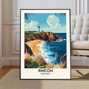 Rincón-print, Rincón-fotoposter, Rincón-reiskunst aan de muur, Rincón-kaartafdruk, Rincón-fotografieprint, Rincón-wanddecoratie, Puerto Rico