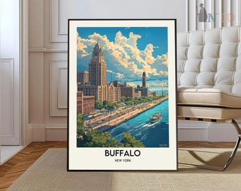 Buffalo Print, Buffalo Poster, Buffalo Wall Art, Buffalo Travel, Buffalo art print, Buffalo artwork, Buffalo Photo, Buffalo New York Print